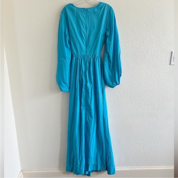 Staud Tangier Cutout Long Sleeve Maxi Dress Blue - Picture 8 of 11